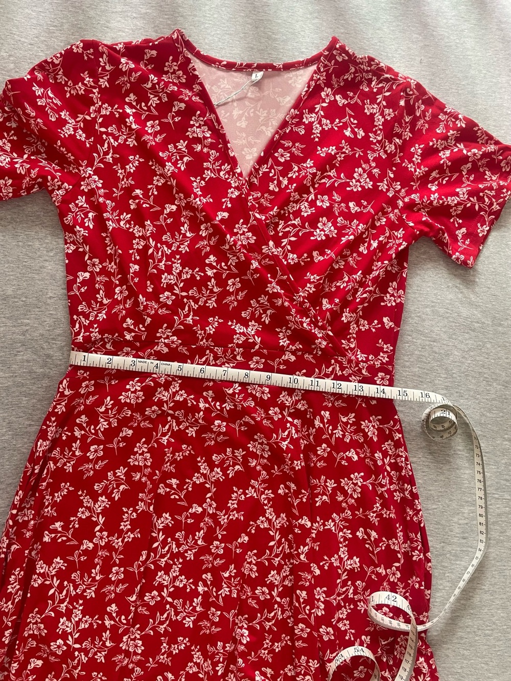 Ausi Red Floral Wrap Dress - Women's - Picture 3 of 5